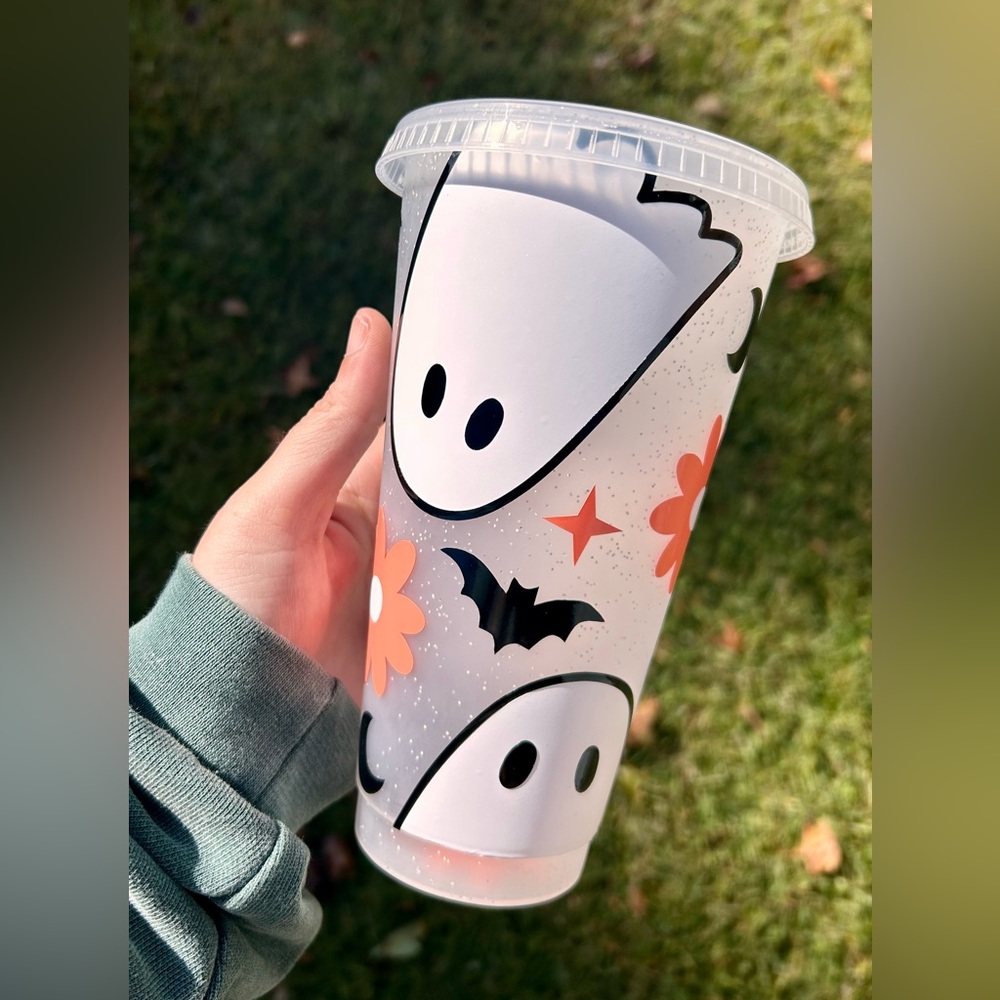 Sage and Serenity Vinyl Ghosts n Flowers Cold Cup